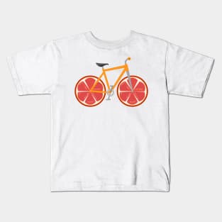 Juicy Citrus Grapefruit Wheels Bicycle Kids T-Shirt